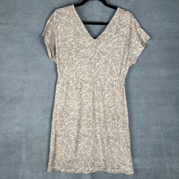 Tommy Bahama Dress Womens Medium Brown Floral Linen V Neck Resort Beach Tropical - Picture 5 of 12